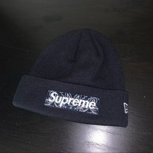 Supreme New Era Box Logo Beanie (FW19) Navy